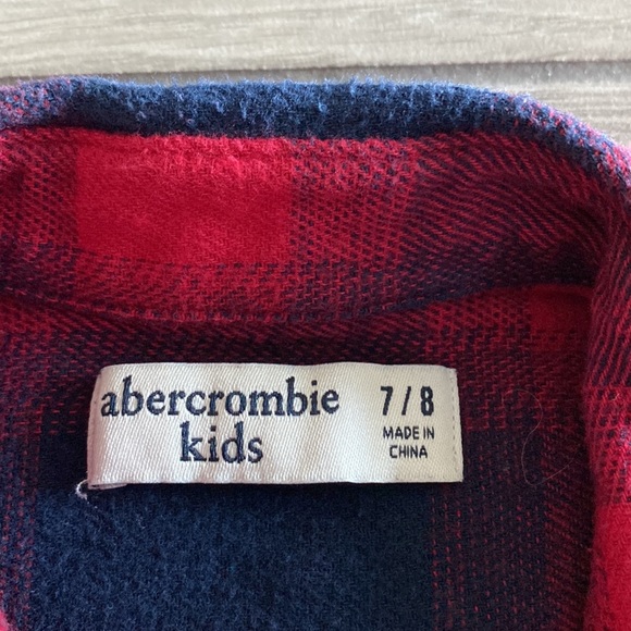 Boys Abercrombie Kids Flannel Plaid Button Shirts Twins - Set of 2 - Picture 9 of 11